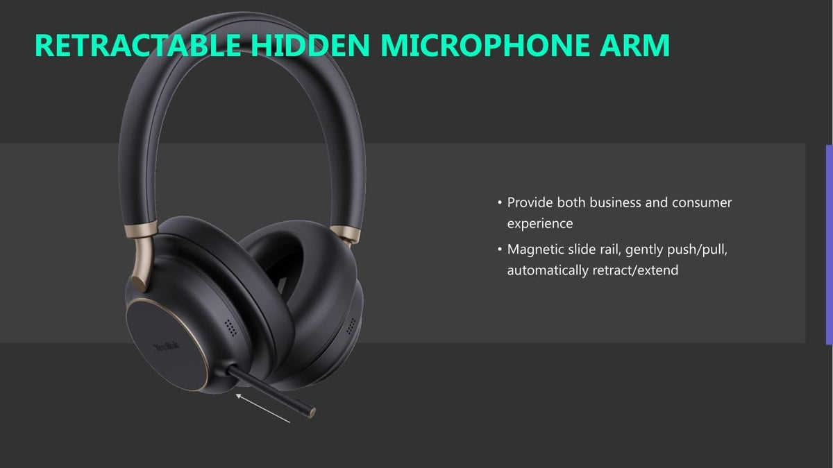 Yealink BH76 Plus Teams Wireless Bluetooth Headset with USB-C and USB-A Adapter Black — product image 5