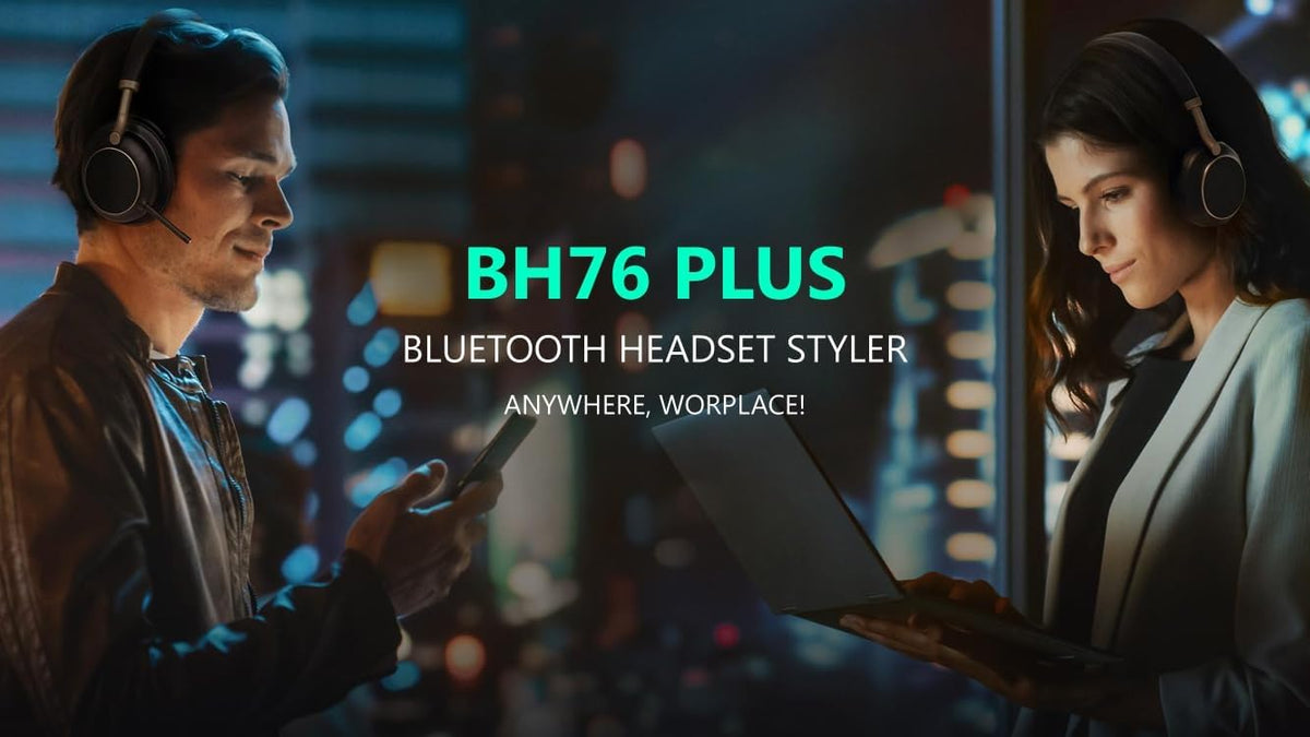Yealink BH76 Plus Teams Wireless Bluetooth Headset with USB-C and USB-A Adapter Black — product image 3