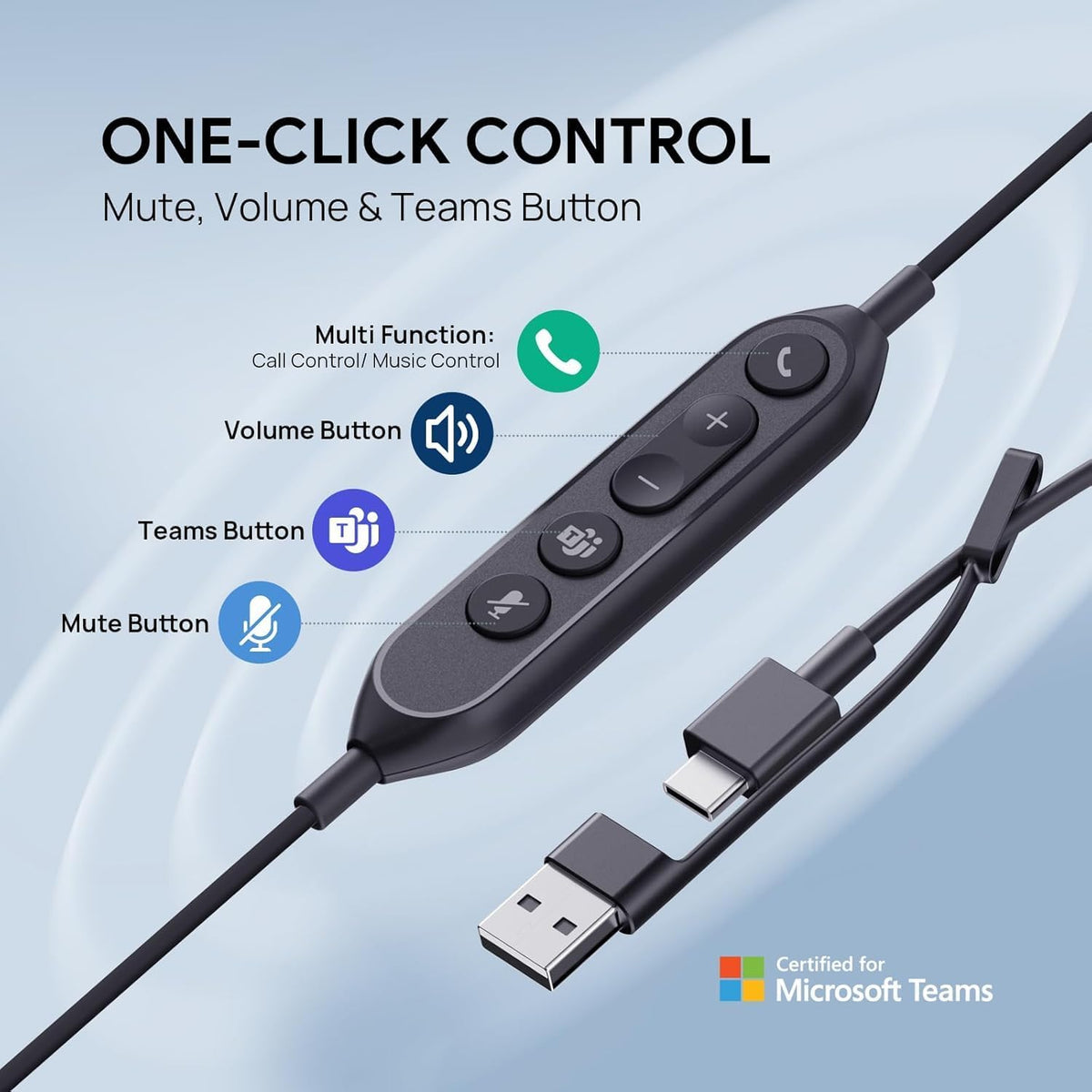 Yealink UH46 Dual Teams USB Wired Stereo Headset — product image 9