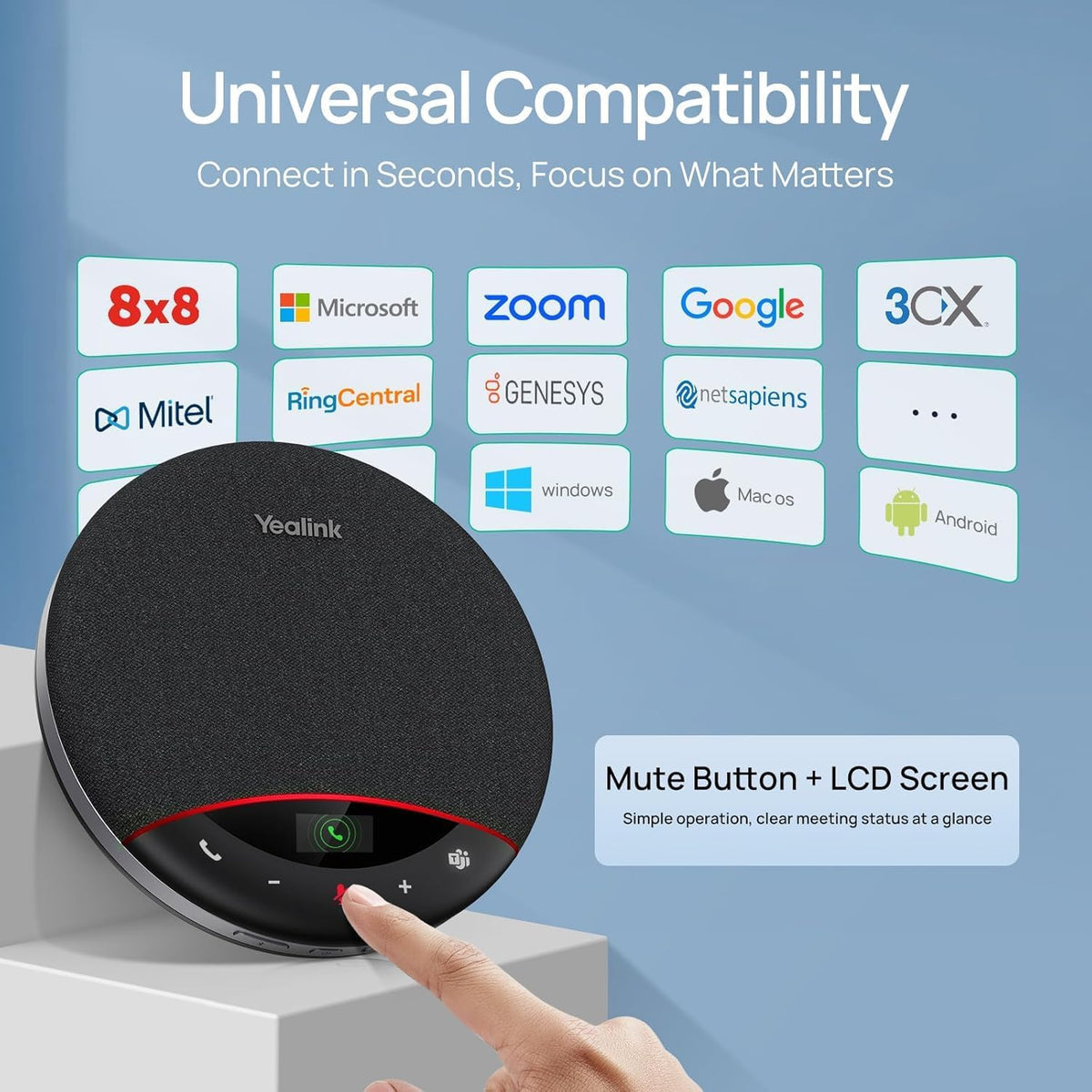 Yealink SP96 USB-C/A Bluetooth Speakerphone with Dongle — product image 7