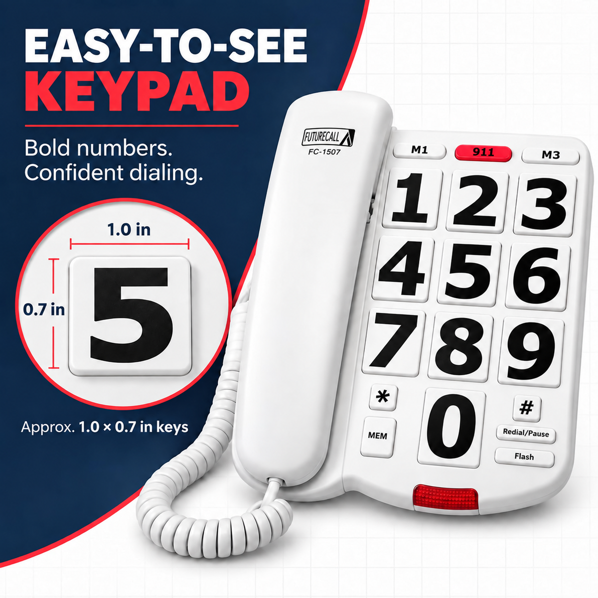 Big Button Phone 40dB Handset Volume