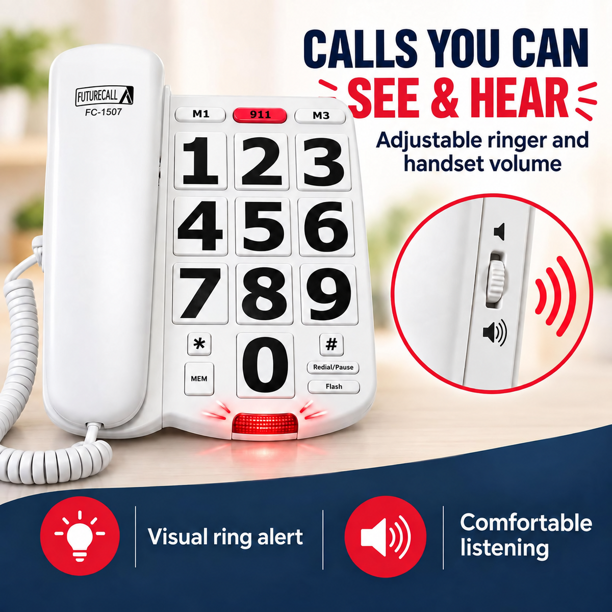 Big Button Phone 40dB Handset Volume
