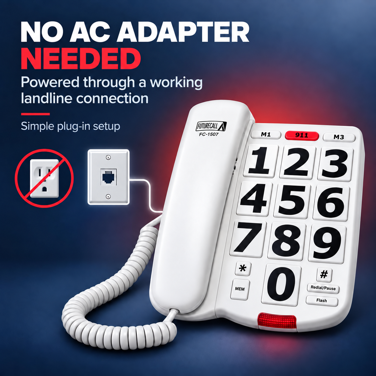 Big Button Phone 40dB Handset Volume