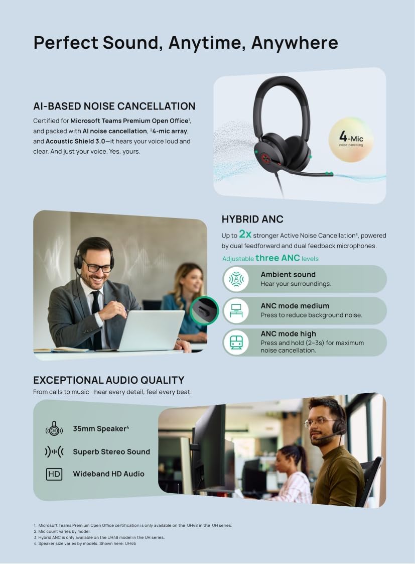 Yealink UH46 Dual Teams USB Wired Stereo Headset — product image 5