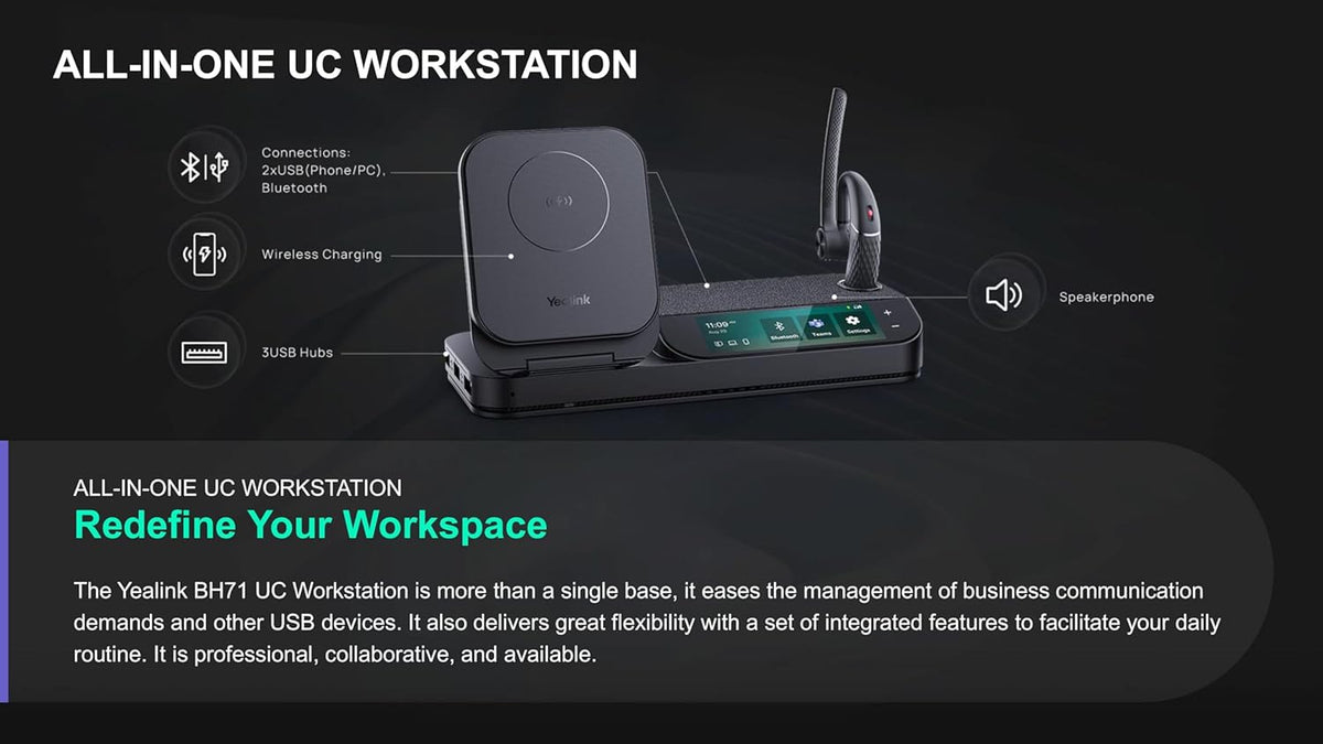 Yealink BH71 Wireless Headset with UC Workstation — product image 8