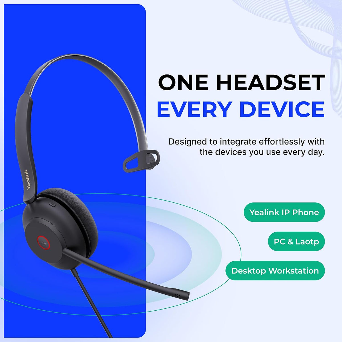 Yealink UH37 Professional Wired USB-A Headset ( 1308103 ) with Noise — product image 5