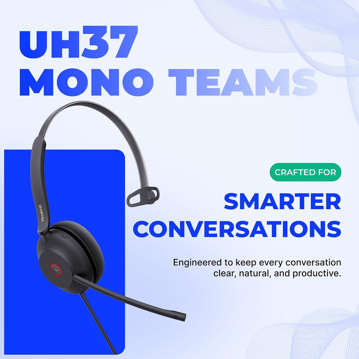 Yealink UH37 Professional Wired USB-A Headset ( 1308103 ) with Noise — product image 2