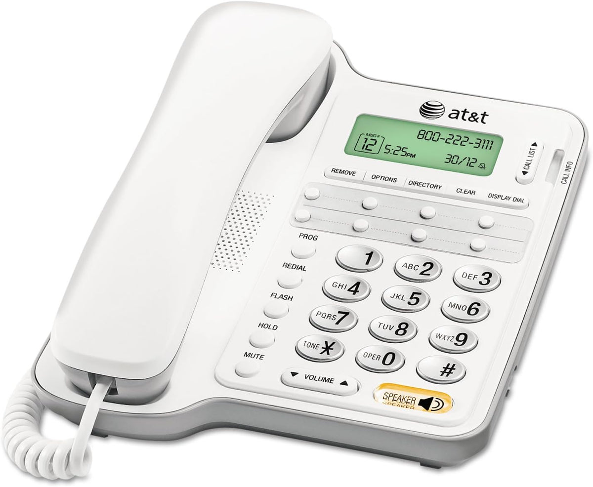 AT&T CL2909 Corded Speakerphone with Caller ID/Call Waiting, White