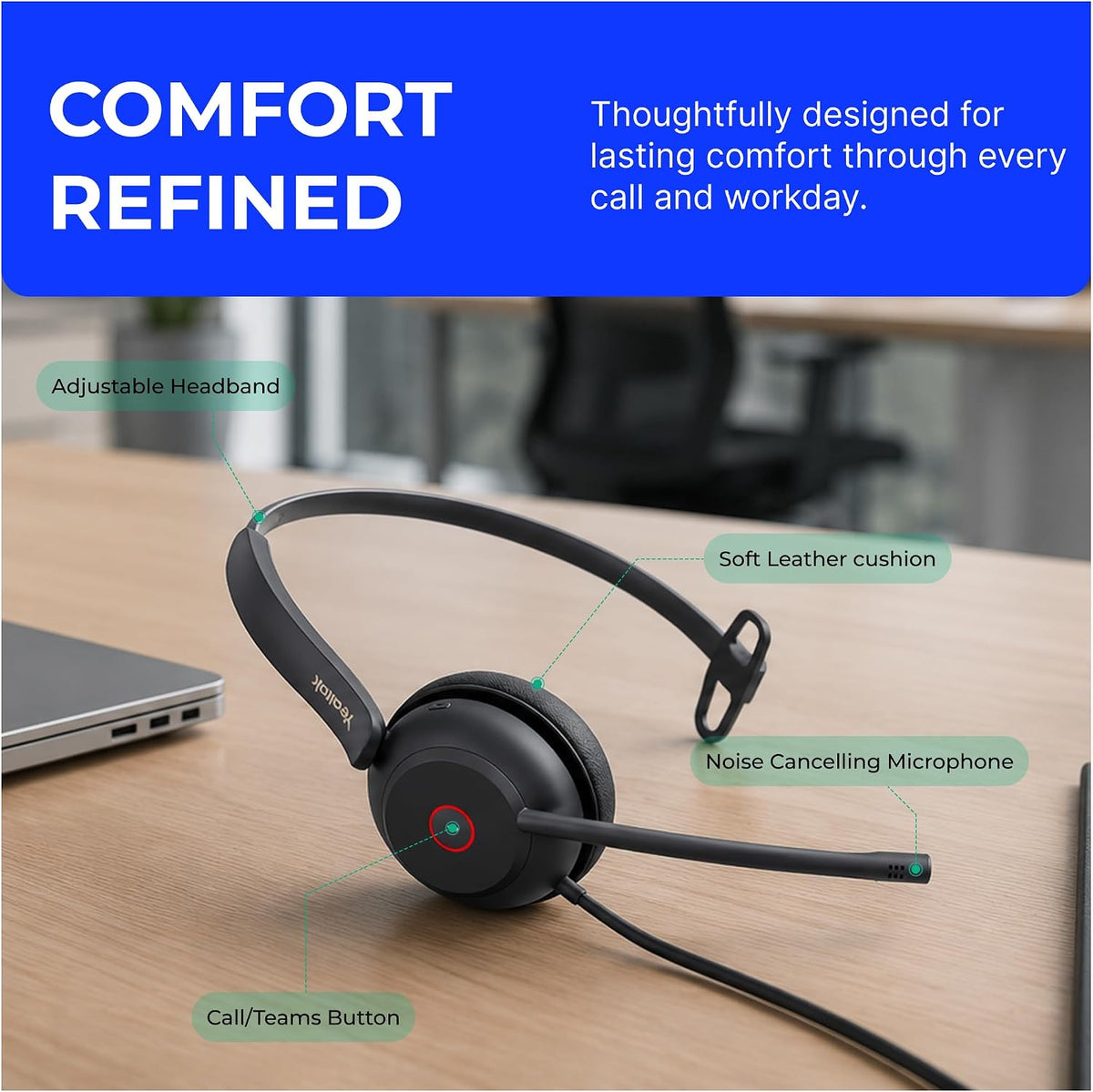 Yealink UH37 Professional Wired USB-A Headset ( 1308103 ) with Noise — product image 7