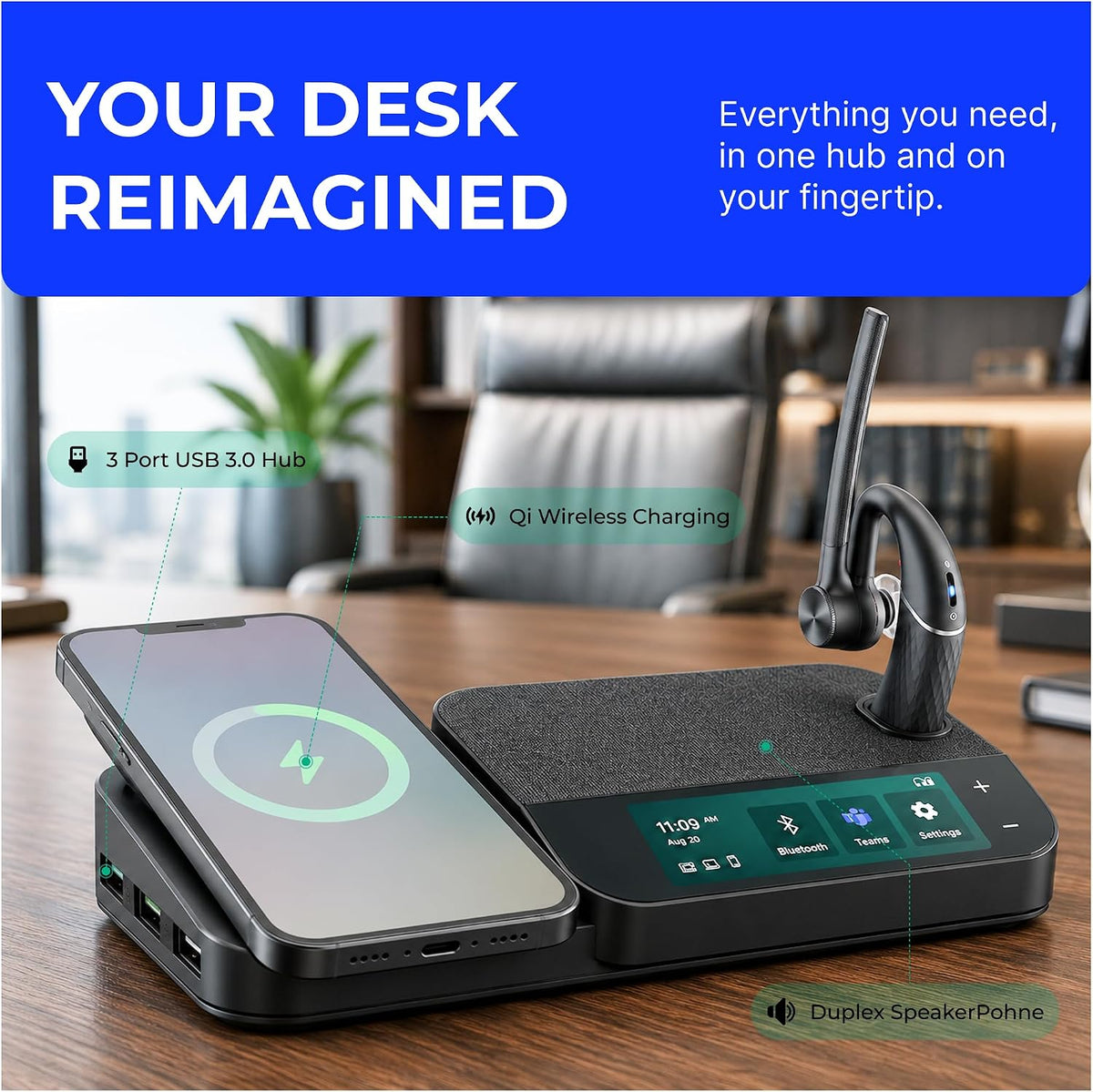 Yealink BH71 Workstation Pro Teams Certified Speaker and On Ear Bluetooth — product image 5